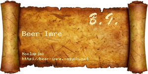 Beer Imre névjegykártya